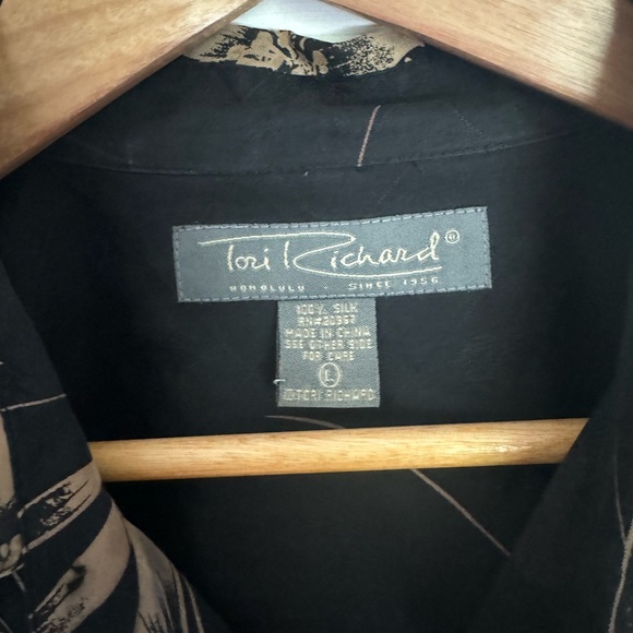 Silk Tori Richard Gold Floral Shirt - Picture 3 of 3